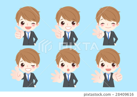 businessman show one to six businessman show one to six 28409616