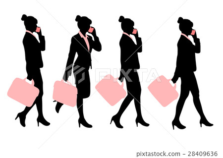 silhouette of business woman 28409636