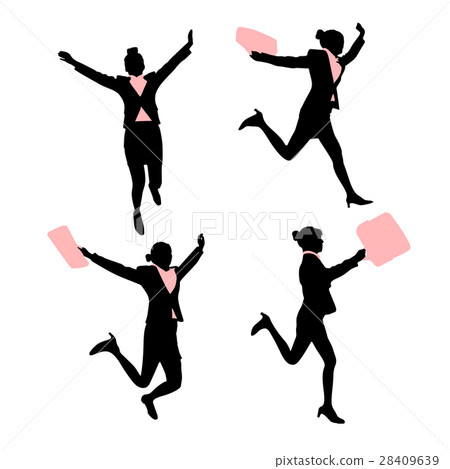 silhouette of business woman silhouette of business woman 28409639