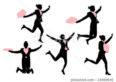 silhouette of business woman silhouette of business woman 28409640