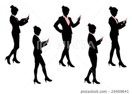 silhouette of business woman silhouette of business woman 28409641