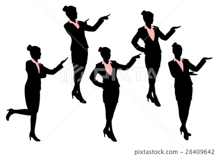 silhouette of business woman silhouette of business woman 28409642