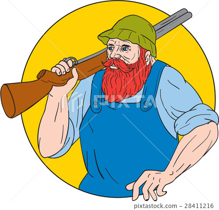 Paul Bunyan the Hunter Circle Drawing 28411216