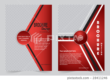 Red Brochure template flyer design, 28411246