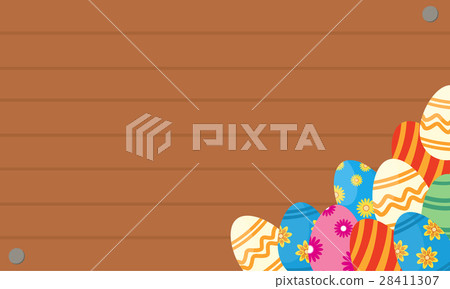 Greeting card of easter egg backgrounds 28411307