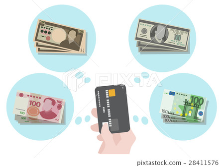 Illustration material Credit card Money selection 28411576