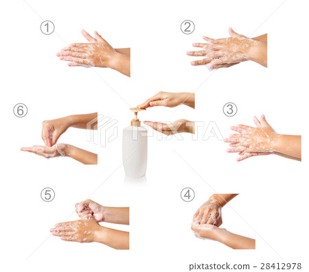 Hand washing medical procedure step by step. Hand washing medical procedure step by step. 28412978