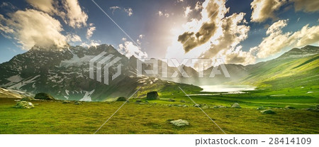 Beautiful mountain view with lake of Sonamarg,   28414109