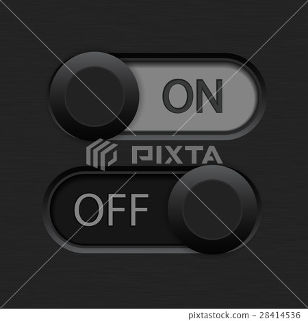 On and Off toggle switch. Dark black and gray On and Off toggle switch. Dark black and gray 28414536
