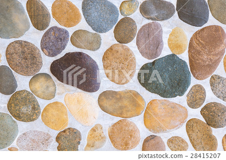 Pebble stone floor tile texture 28415207