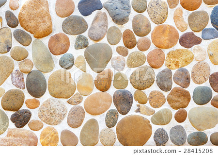Pebble stone floor tile texture 28415208