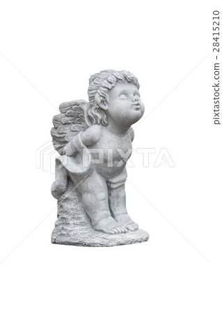 Winged angel statue isolated on white background. Winged angel statue isolated on white background. 28415210
