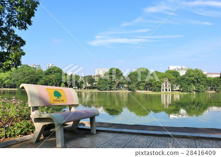 Hoan Kiem Lake in Vietnam blue sky 28416409