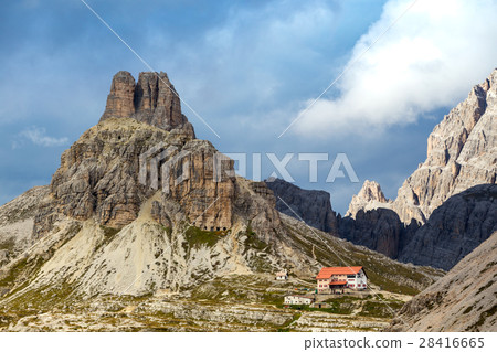 rifugio high at the Dolomites mountains rifugio high at the Dolomites mountains 28416665