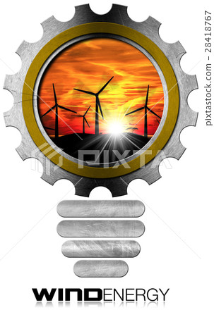Wind Energy - Metal Bulb with Wind Turbines 28418767