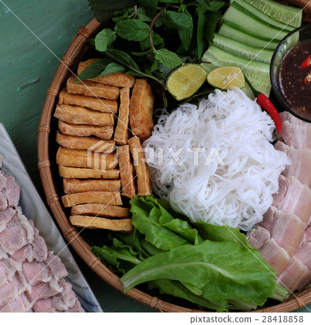 Vietnamese Food Bun Dau Mam Tom Stock Photo