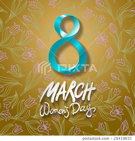 March 8 greeting card. International Womans Day - Stock Illustration