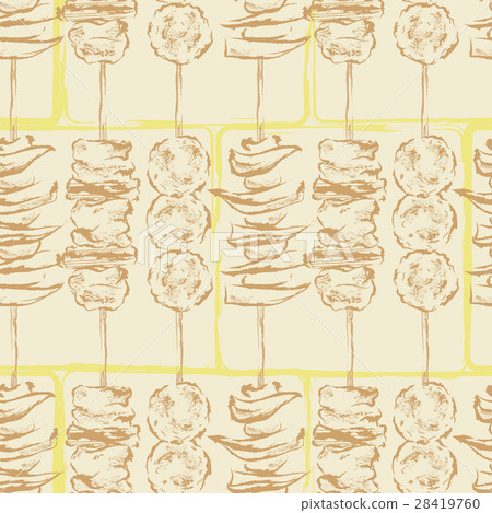Yakitori seamless pattern (Negima, Tsukune, Nankotsu) 28419760