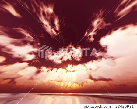 Wind and clouds with the sea 28420981