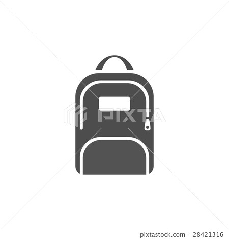 Dark backpack icon on a white background 28421316
