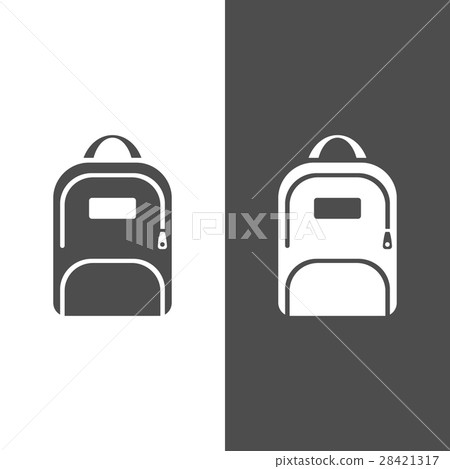 Backpack icon on a dark and white background 28421317