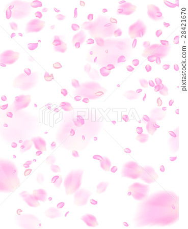 Abstract background with flying pink rose petals 28421670