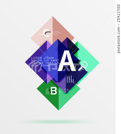 Modern flying square infographic 28422388