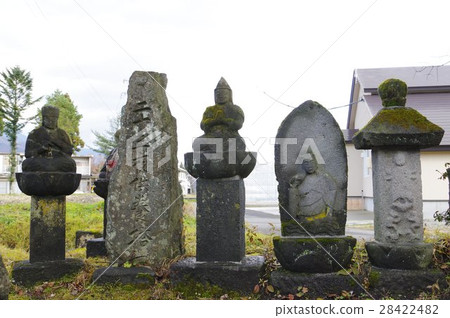 Shinshu Kitaazumi白馬文化財產Sky Pass Gwassa石佛石佛像江戶時代復興的佛像 28422482