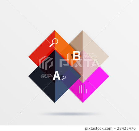 Glossy squares with text, abstract geometric 28423476