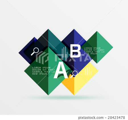 Glossy squares with text, abstract geometric 28423478
