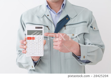 與計算器白色後面的商人 28425204