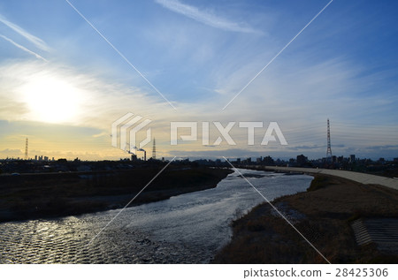 Shonai River Border of Nagoya City and Kasugai City Shonai River Border of Nagoya City and Kasugai City 28425306