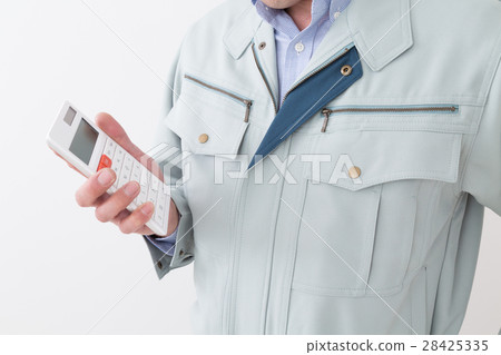 Businessman with a calculator white back Businessman with a calculator white back 28425335