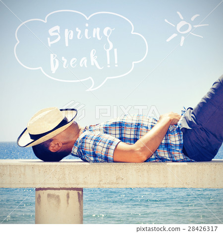 man napping and text spring break man napping and text spring break 28426317