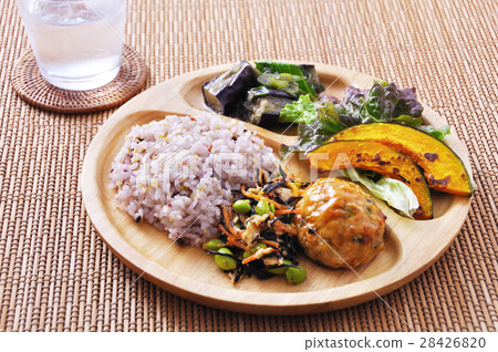 Cafe rice (16 items of healthy lunch plate) 28426820