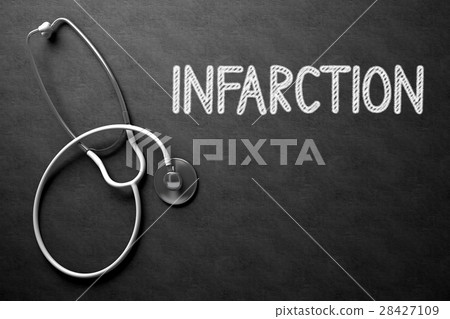 Infarction on Chalkboard. 3D Illustration. 28427109