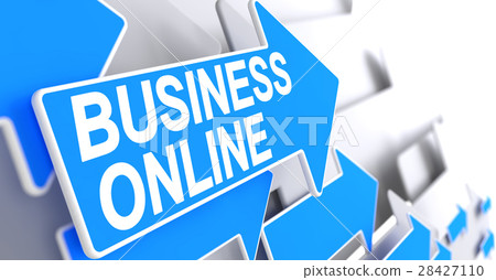 Business Online - Inscription on the Blue Arrow 28427110