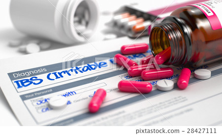 Ibs - Wording in Disease Extract. 3D Illustration. 28427111