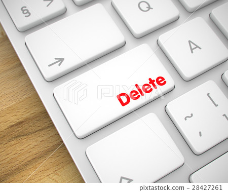 Delete - Message on the White Keyboard Button. 3D. 28427261