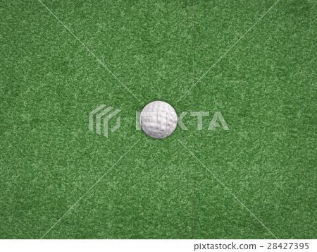golf ball on green top view golf ball on green top view 28427395