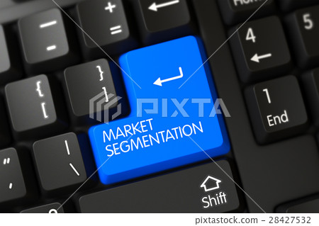 Market Segmentation CloseUp of Blue Keyboard Key 28427532