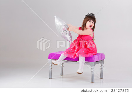 beautiful little girl in pink Princess dress with beautiful little girl in pink Princess dress with 28427875