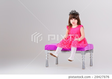 beautiful little girl in pink Princess dress with beautiful little girl in pink Princess dress with 28427876