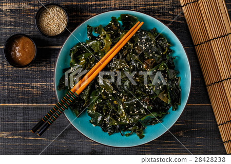 Wakame salad, raw seaweed, Japanese cuisine. Wakame salad, raw seaweed, Japanese cuisine. 28428238