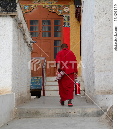 Tibetan monk at monastery in Ladakh, India Tibetan monk at monastery in Ladakh, India 28429129