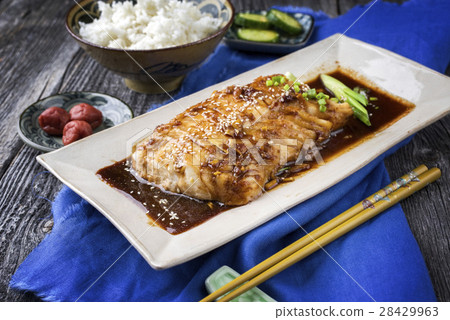 Fish Teriyaki with Rice Fish Teriyaki with Rice 28429963