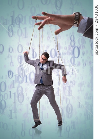 The businessman puppet being manipulated by boss 28431036