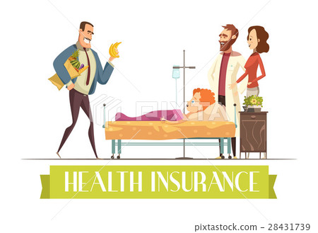 Heath Insurance Agent Work Cartoon Illustration  28431739