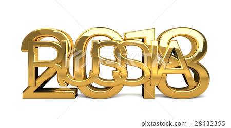 2018 Russia thin golden 3d render 2018 Russia thin golden 3d render 28432395