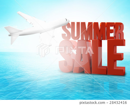 summer sale travel plane flight 3d render 28432416